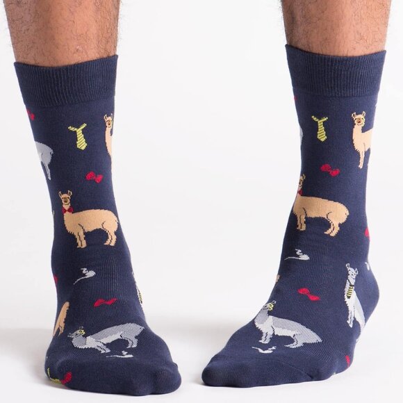 Sock It To Me Llama Drama Men's Crew Length Socks Modcloth - Picture 1 of 4